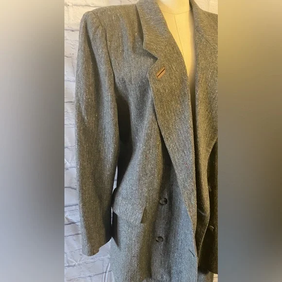 TOGETHER Women’s 2 PC Suit Gray Speckled Wool Blend Tweed  Size 14 - Picture 4 of 16